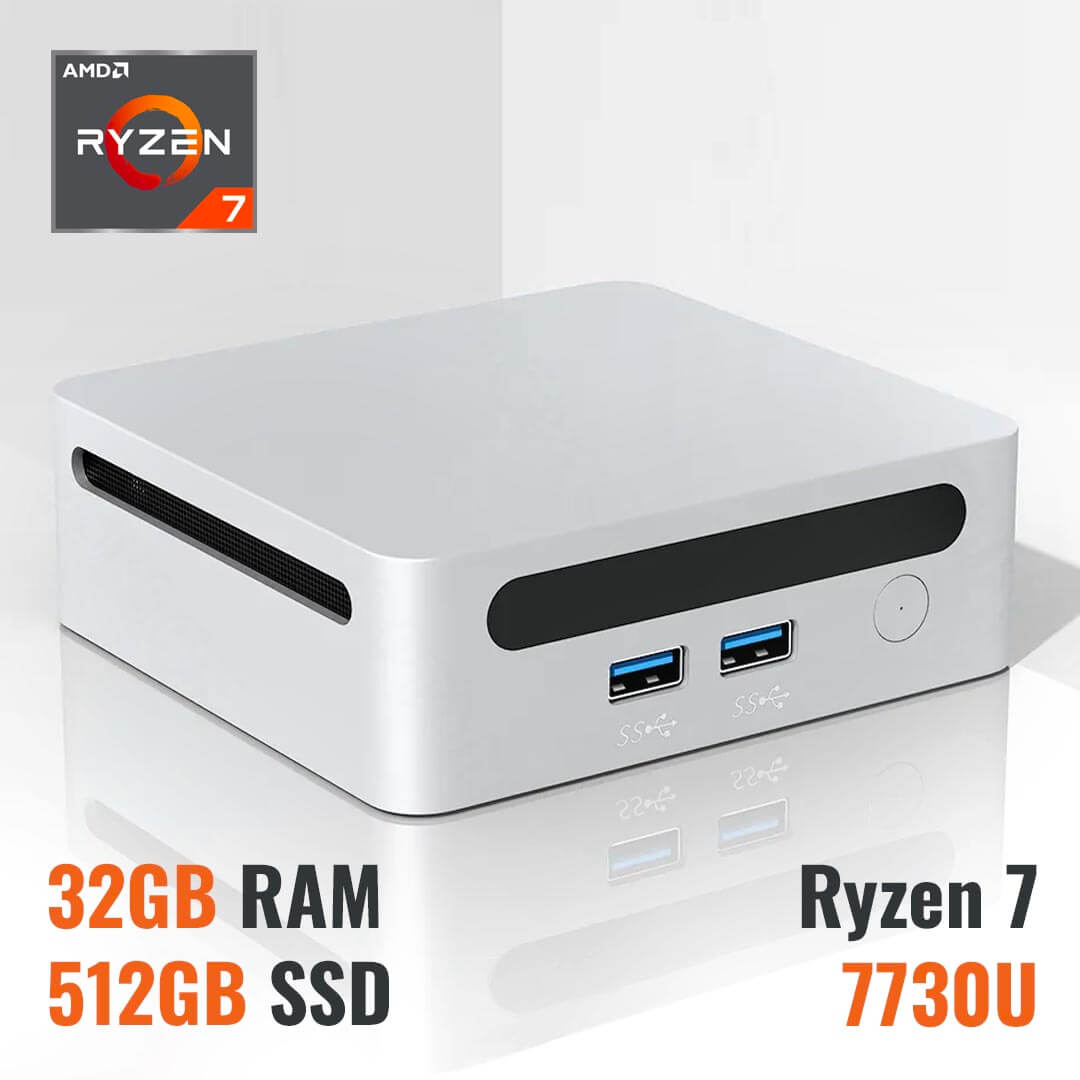 Mini PC, processeur AMD Ryzen 7 4800U Quad Core, Mini Desktop DDR4